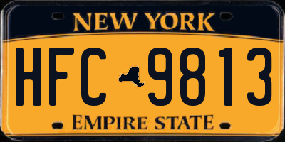 NY license plate HFC9813