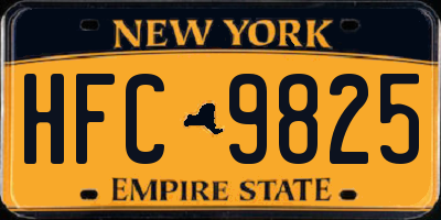 NY license plate HFC9825