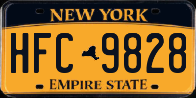 NY license plate HFC9828