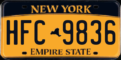 NY license plate HFC9836