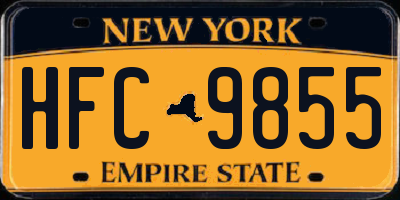 NY license plate HFC9855