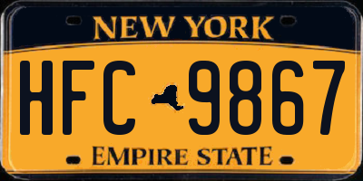 NY license plate HFC9867