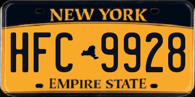 NY license plate HFC9928