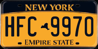 NY license plate HFC9970