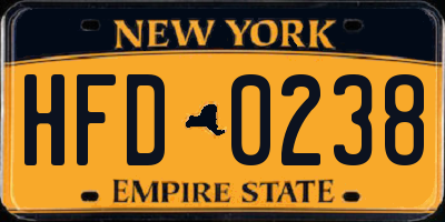 NY license plate HFD0238