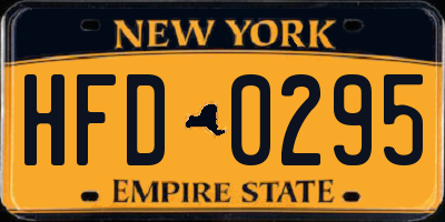 NY license plate HFD0295