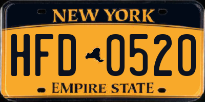 NY license plate HFD0520
