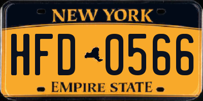 NY license plate HFD0566