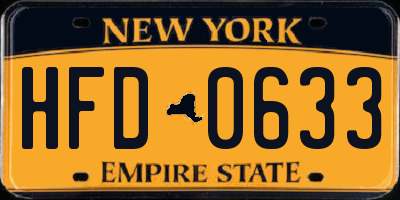 NY license plate HFD0633