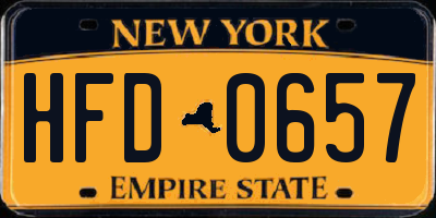NY license plate HFD0657