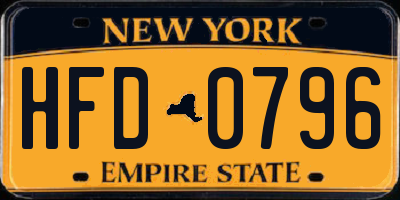 NY license plate HFD0796
