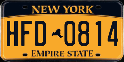 NY license plate HFD0814