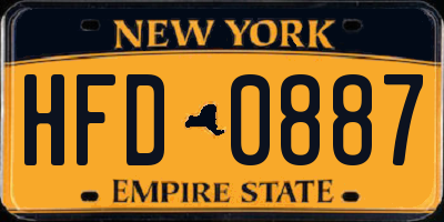 NY license plate HFD0887