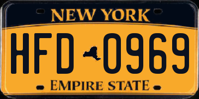 NY license plate HFD0969