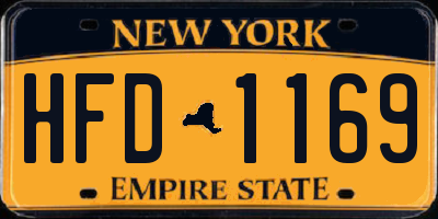 NY license plate HFD1169