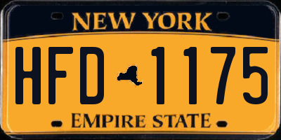 NY license plate HFD1175