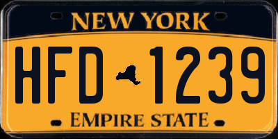 NY license plate HFD1239