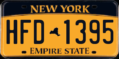 NY license plate HFD1395