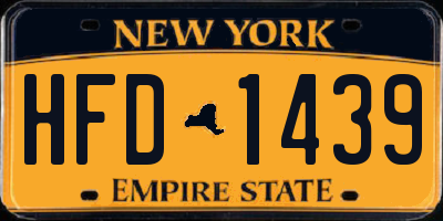 NY license plate HFD1439
