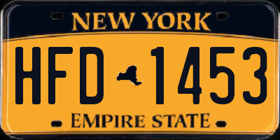 NY license plate HFD1453