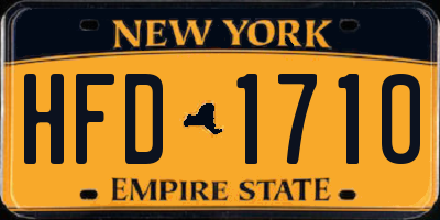 NY license plate HFD1710