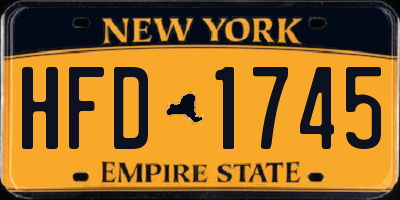 NY license plate HFD1745