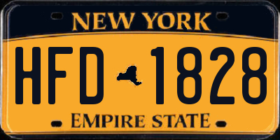 NY license plate HFD1828