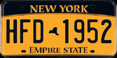 NY license plate HFD1952