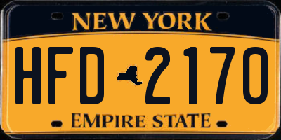 NY license plate HFD2170