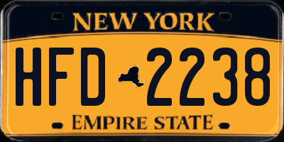 NY license plate HFD2238