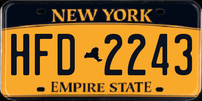 NY license plate HFD2243