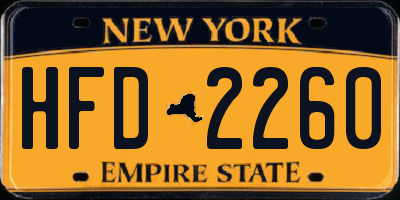 NY license plate HFD2260