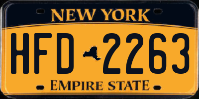 NY license plate HFD2263