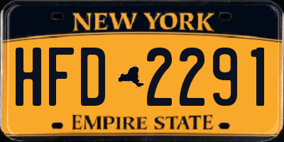 NY license plate HFD2291