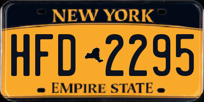 NY license plate HFD2295