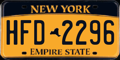 NY license plate HFD2296