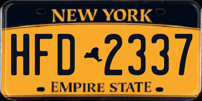 NY license plate HFD2337