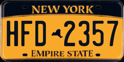 NY license plate HFD2357