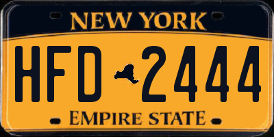 NY license plate HFD2444