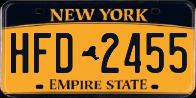 NY license plate HFD2455
