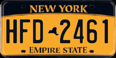 NY license plate HFD2461