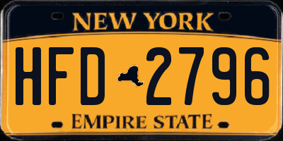 NY license plate HFD2796