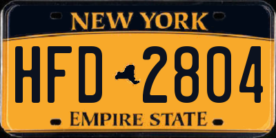 NY license plate HFD2804