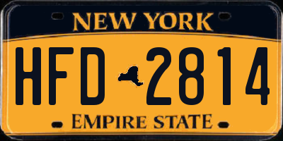 NY license plate HFD2814