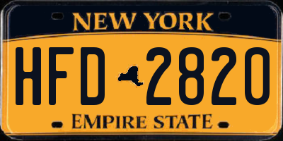 NY license plate HFD2820