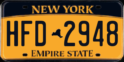 NY license plate HFD2948