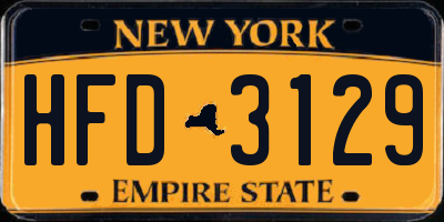 NY license plate HFD3129