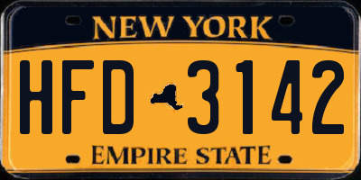 NY license plate HFD3142