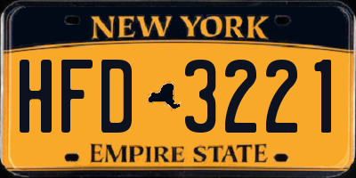 NY license plate HFD3221