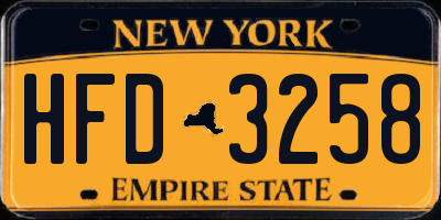 NY license plate HFD3258